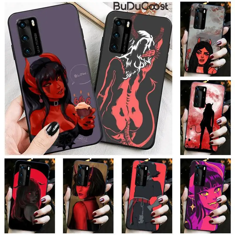 

Diseny Devil woman Phone Case for Huawei P20 P30 P20Pro P20Lite P30Lite P10 P Smart plus P10Lite P40 Pro P40 lite