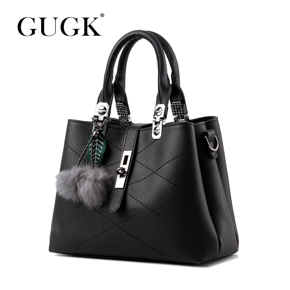 GUGK сумки универсальные женские кожаные нитки аппликации и аппаратный замок на