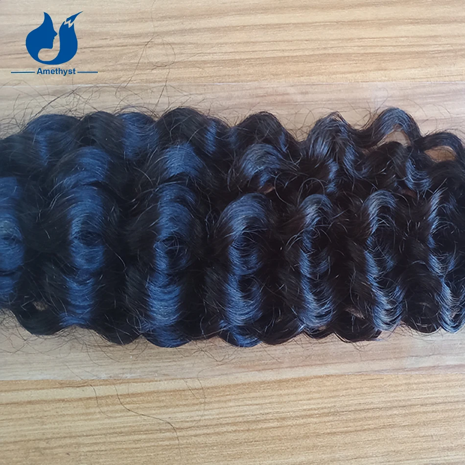 Аметистовые глубокие вьющиеся человеческие волосы объемные для плетения