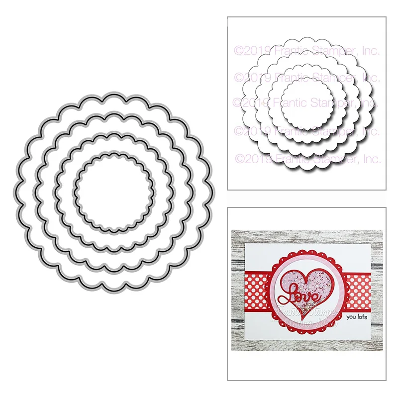 

New DIY Scalloped Circles Frame 2021 No Stamps Embossing Craft and Metal Cutting Dies for Making Card Scrapbooking Decoration
