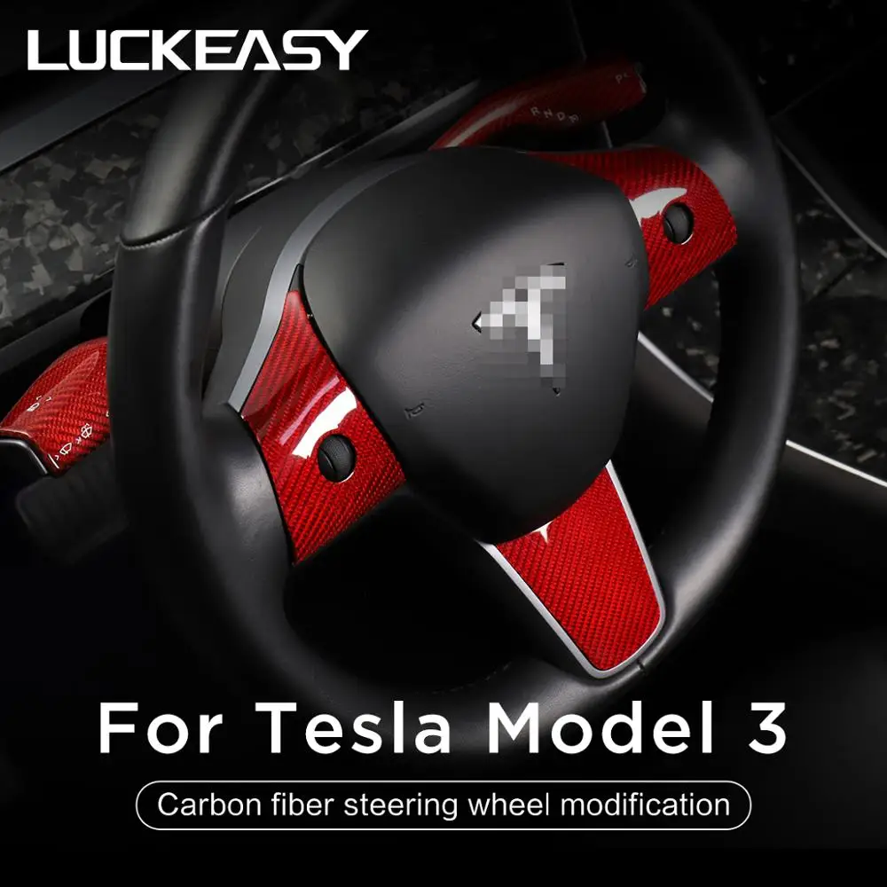 Аксессуары для салона автомобиля LUCKEASY патч на руль рулевого колеса Tesla Model 3