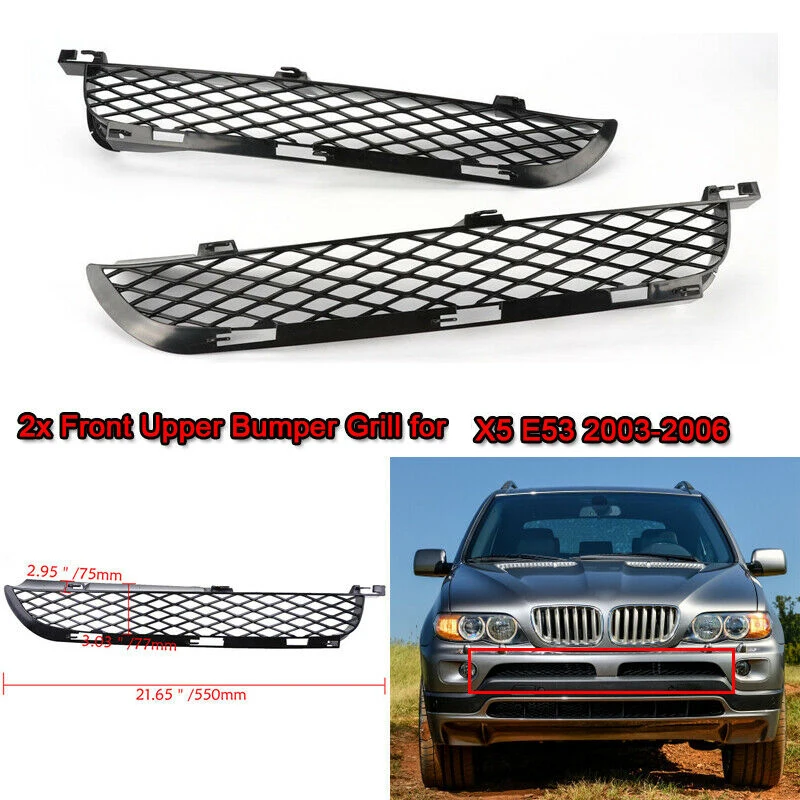 Передняя решетка радиатора для BMW X5 E53 2003 2006 верхний бампер сетчатый