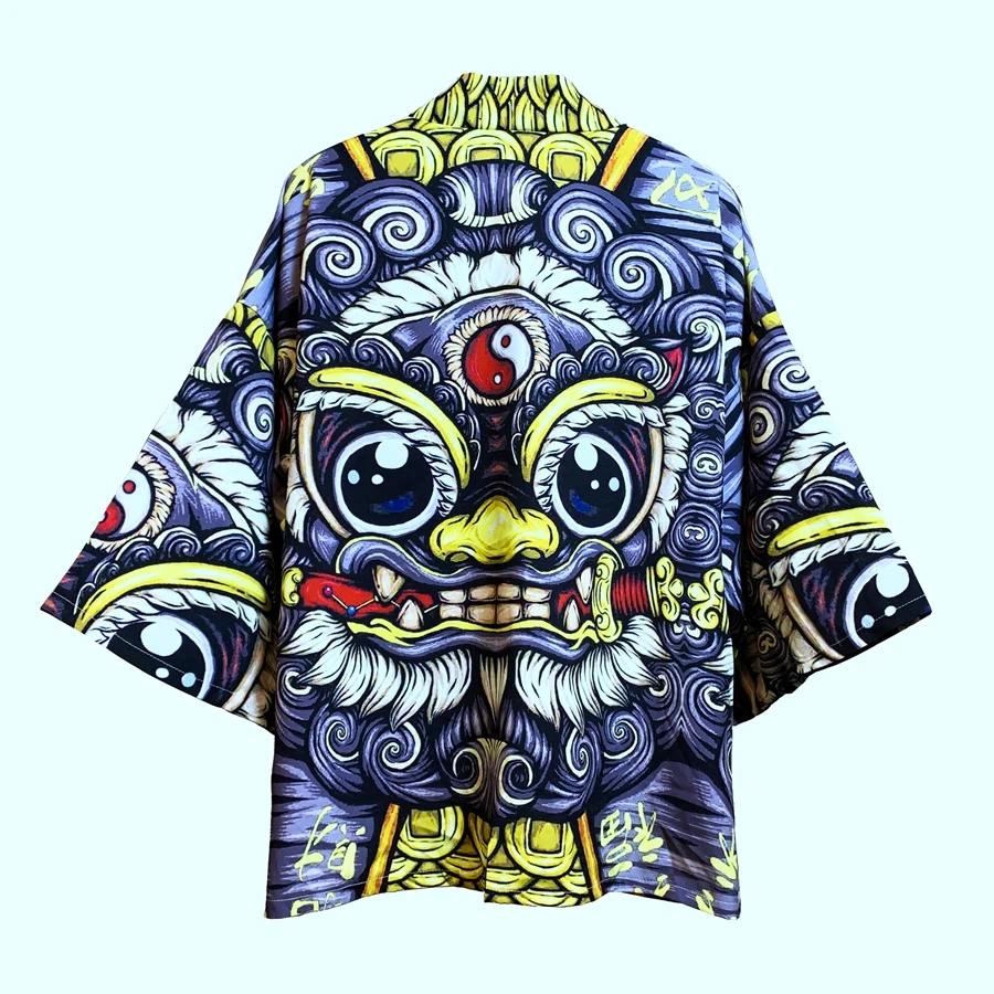 Кимоно мужское/женское солнцезащитное в японском стиле тонкий свободный