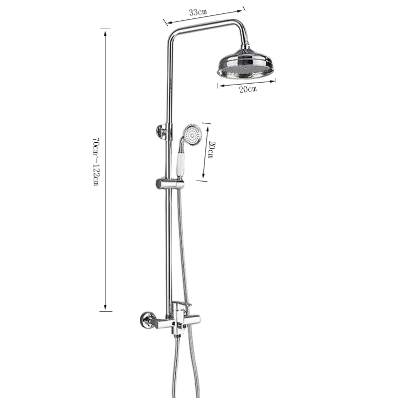 Настенный смеситель для душа ванной комнаты с ручным распылителем ванны горячей