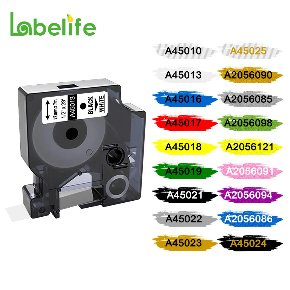 Labelife 1 шт. 45013 45010 маркировочная лента D1 картридж совместимый с Dymo LabelManager Writer Maker 280