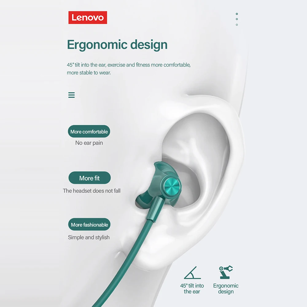 Беспроводные наушники Lenovo SH1 Bluetooth 5 0 IPX5 водонепроницаемая Спортивная гарнитура с