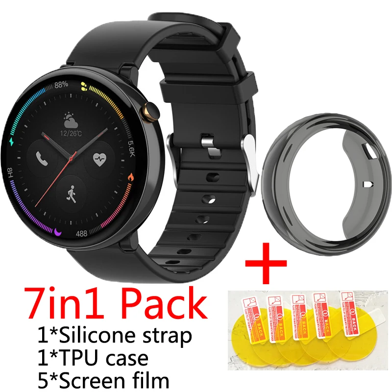 

7in1 for Xiaomi Huami Amazfit Watch 2/ Verge 2 A1807 Strap Silicone Sport Wristband bracelet +TPU case +screen protector film