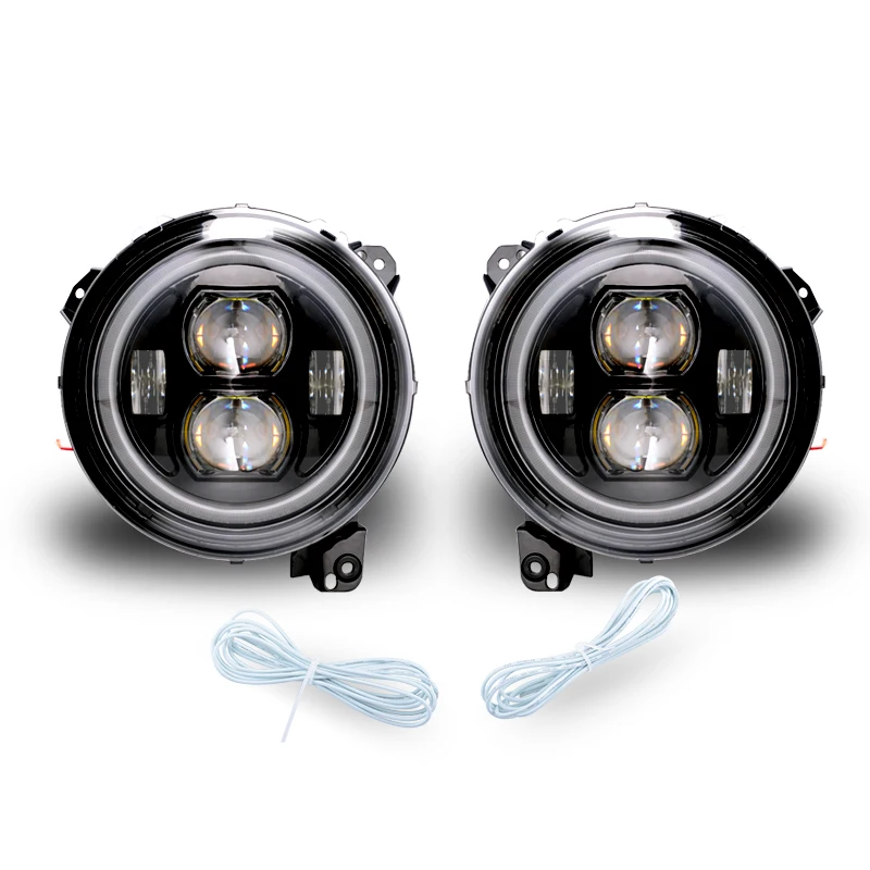 

Front round led headlight with high beam low beam for Jeep Wrangler JL 2018+