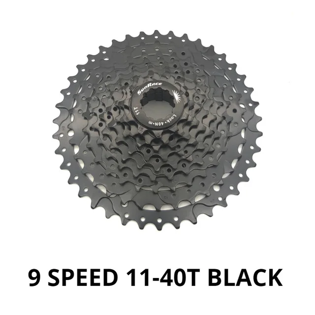 Sunracing 9 speed 11-32T 11-36T 11-40T mtb велосипед кассета 9s 32t 36t 40t горный велосипед свободного хода для shimano 9s 9v systerm - Цвет: 11-40T black
