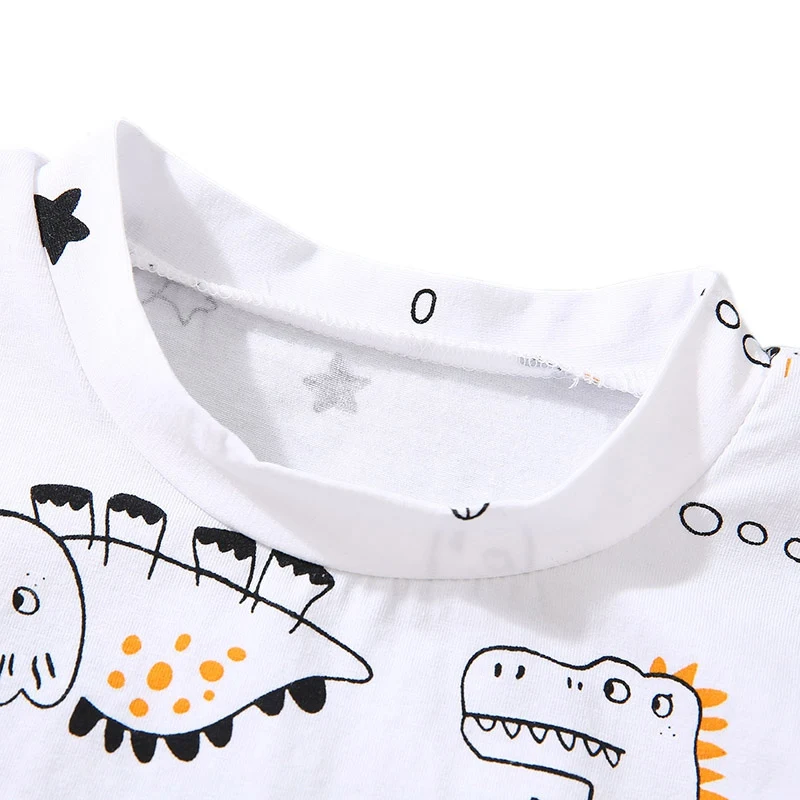 Baby Boy Clothes Summer Boys Casual Short Sleeve Dinosaur Print T-shirt Tops+Letters Shorts Costume Sets |