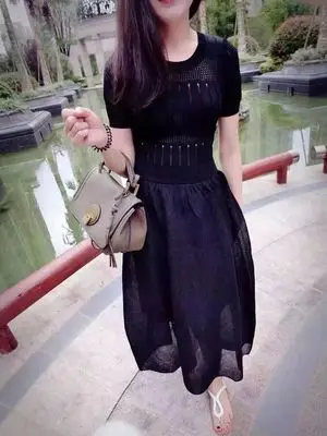 

Women's High Quality Casual Vintage Hollow Out Retro Knitted Sweaters All-Match Sweet High Street Modern Fresh Dresses Chic