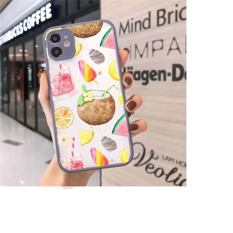 

Fruit Lemon fashion cute special Phone Cases matte transparent For gray iPhone 7 8 x xs xr 11 12 pro plus max mini Clear Funda