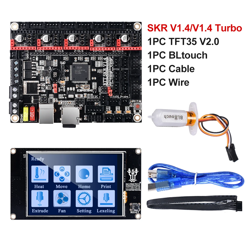 BIGTREETECH SKR V1.4 Turbo BTT + TFT35 V2.0 TMC2209 TMC2130 SPI TMC2208 Bltouch Запчасти для 3D принтера MKS SGEN L MINI