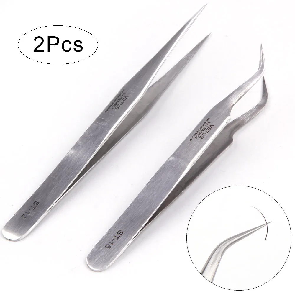 

Eyelash Extension Tweezers Volume Lashes Stainless Steel Tweezer Set Non-magnetic Individual Accurate Eyelash Extension Supplies