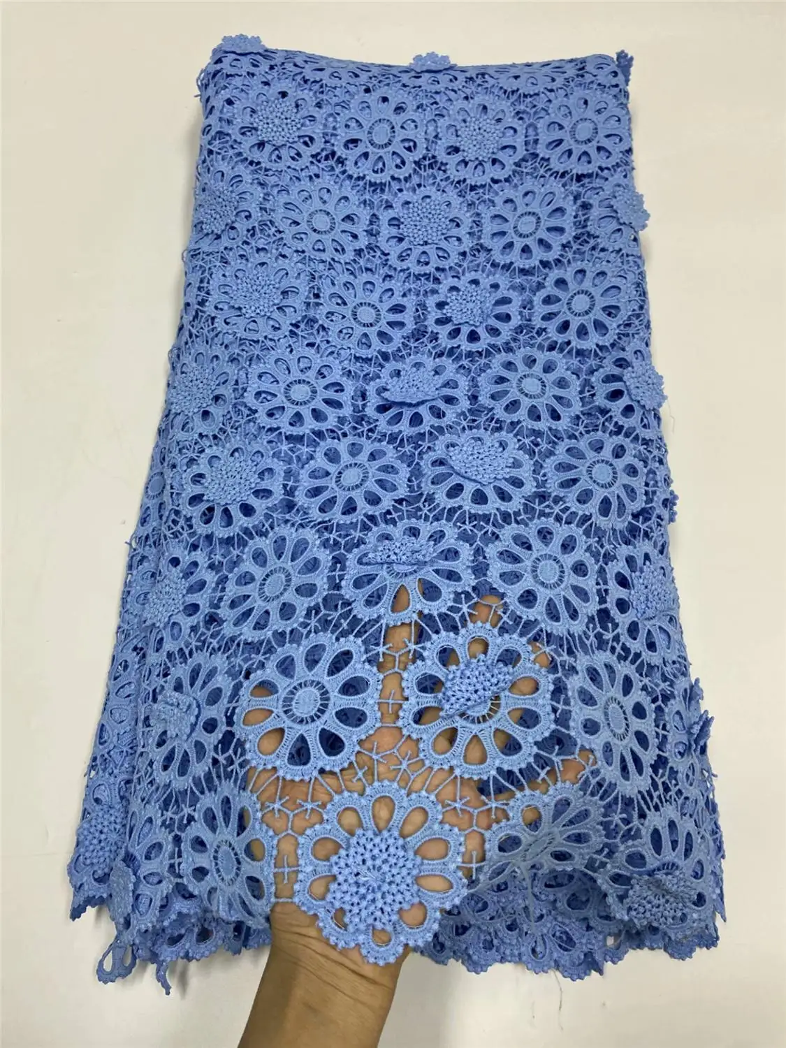 

RL0821 High Quality African 3D stereoscopic Milk Silk Guipure Cord Swiss Nigeria soluble Water Lace Fabric For dress 5yard/lot