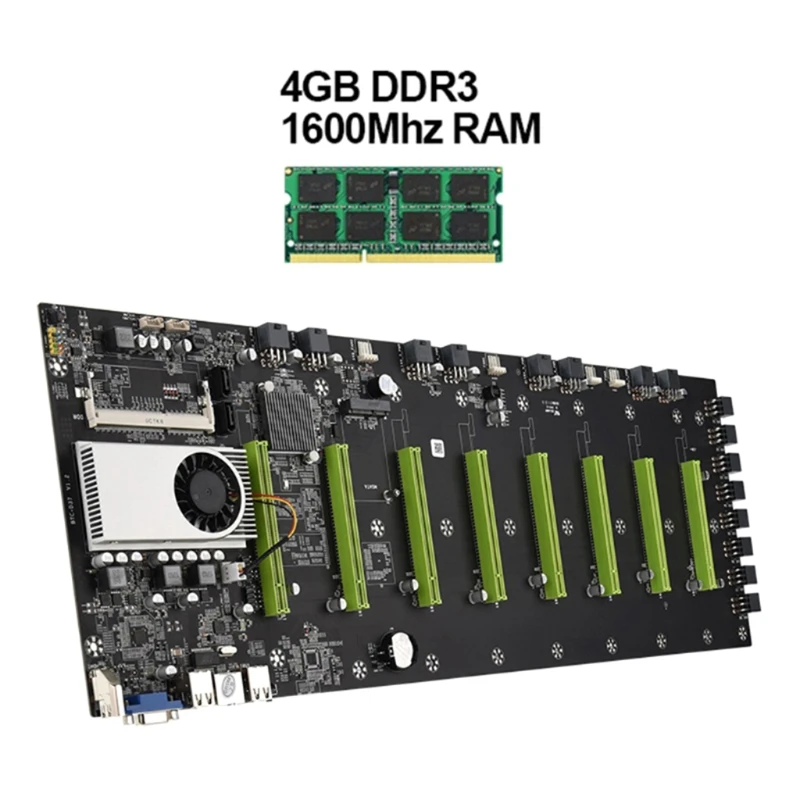 

Новинка 2021, системная плата BTC-D37 Miner, 8 слотов для карт, 4 Гб, DDR3, SODIMM, встроенный интерфейс VGA
