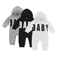 kids toddler baby boys clothing cotton jumpsuit long sleeve letters print hooded casual autumn spring romper for toddlers