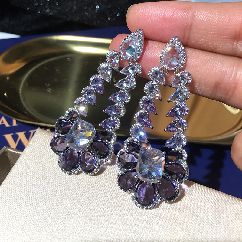 

Purple drop earrings 210318-78