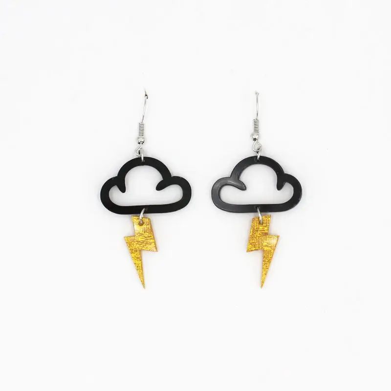 

popular Acrylic Cloud Lightning Small Women dangle earring Lady Hip Hop 2020 trend earring creative fun fashion Jewelry Ear Hook