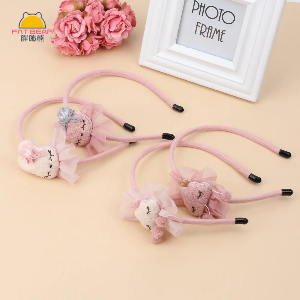 Детские Стразы искусственные милые кроличьи ушки кружевные обручи для волос