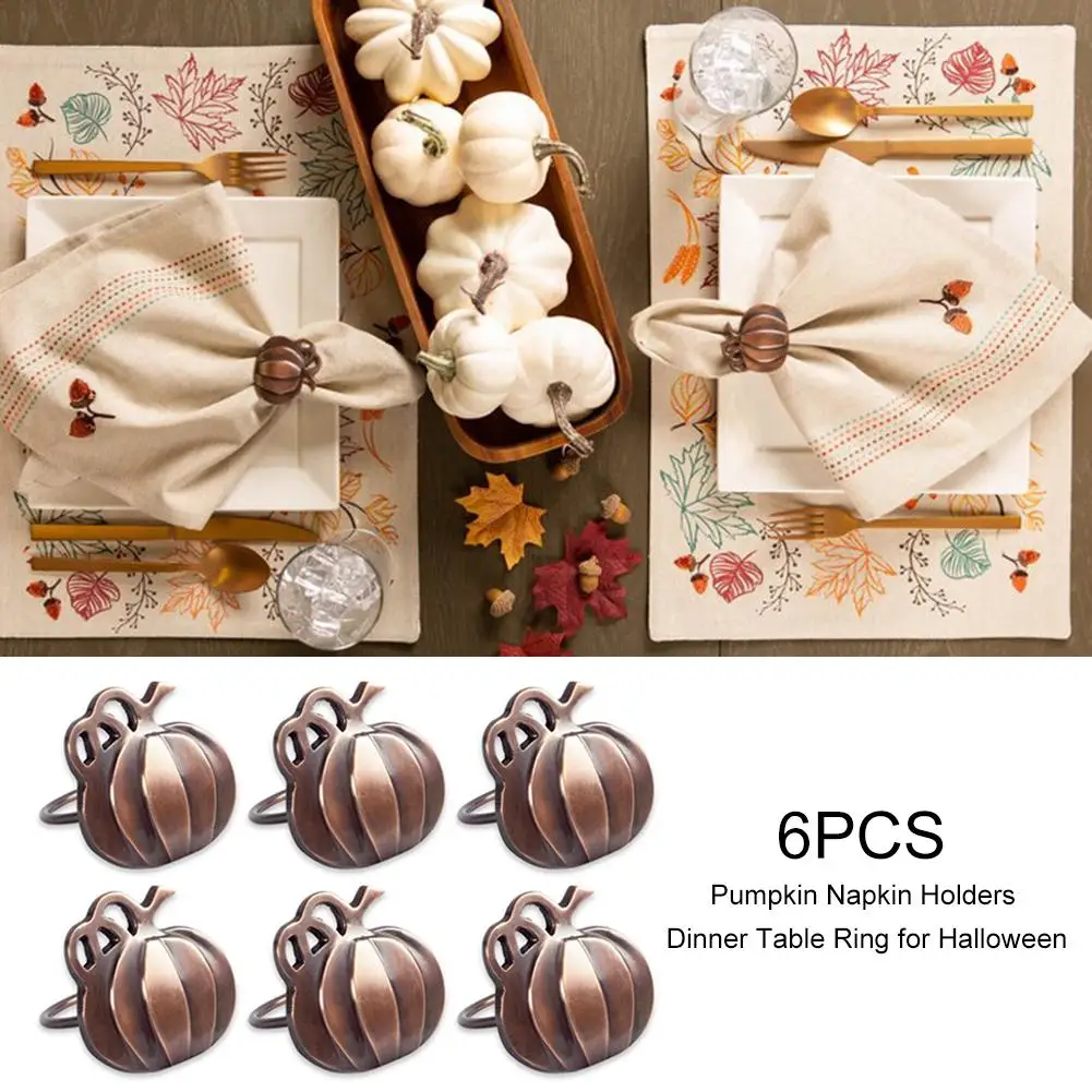 6/12 шт пасхальные Ретро Красный Медь тыква кольцо для салфетки Пряжка держатель
