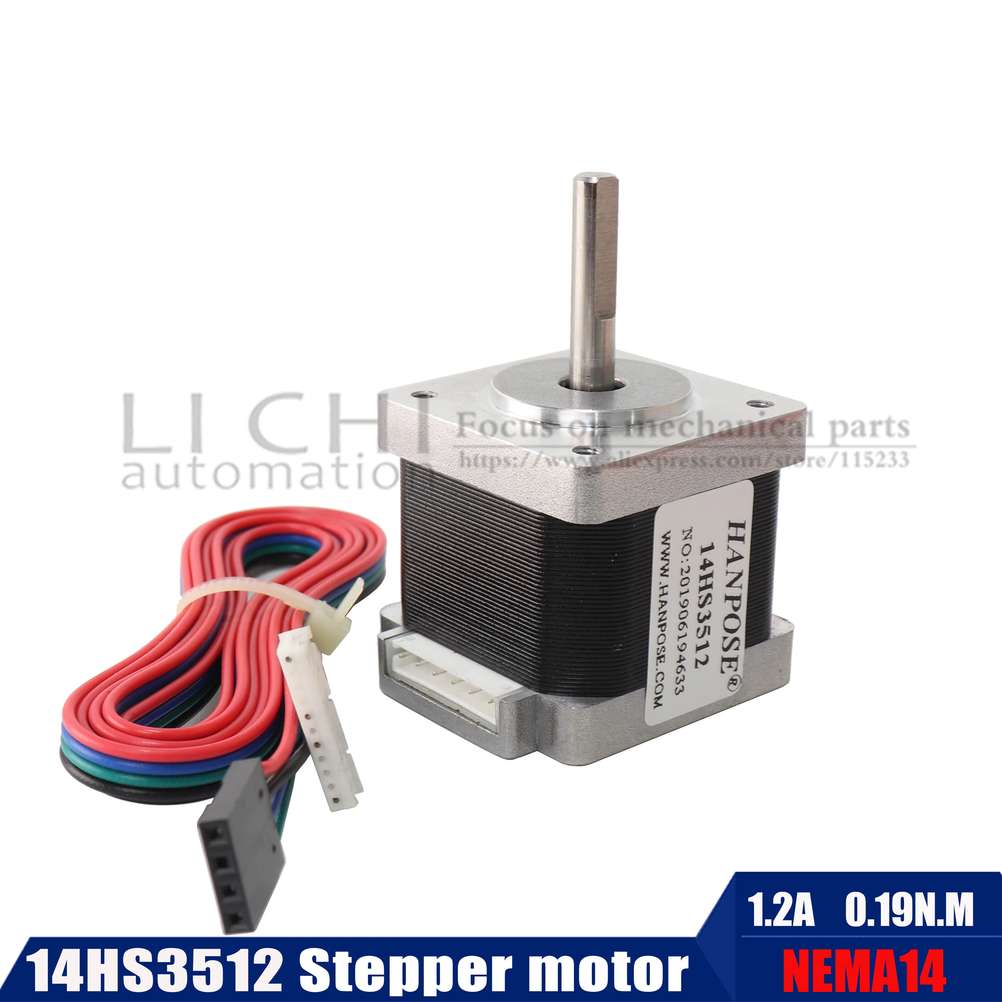 Шаговый двигатель NEMA14 14HS3512 35 Hybrid 4 lead1.2A 0.19N.M для гравировально фрезерного станка с