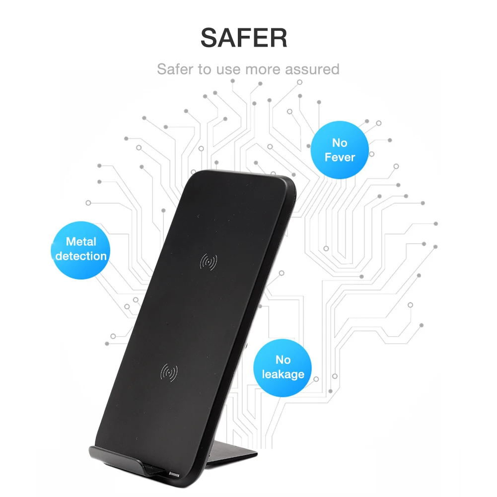 Quic 20 Вт Беспроводное зарядное устройство складная подставка для iPhone 11 X XS 8 XR Samsung