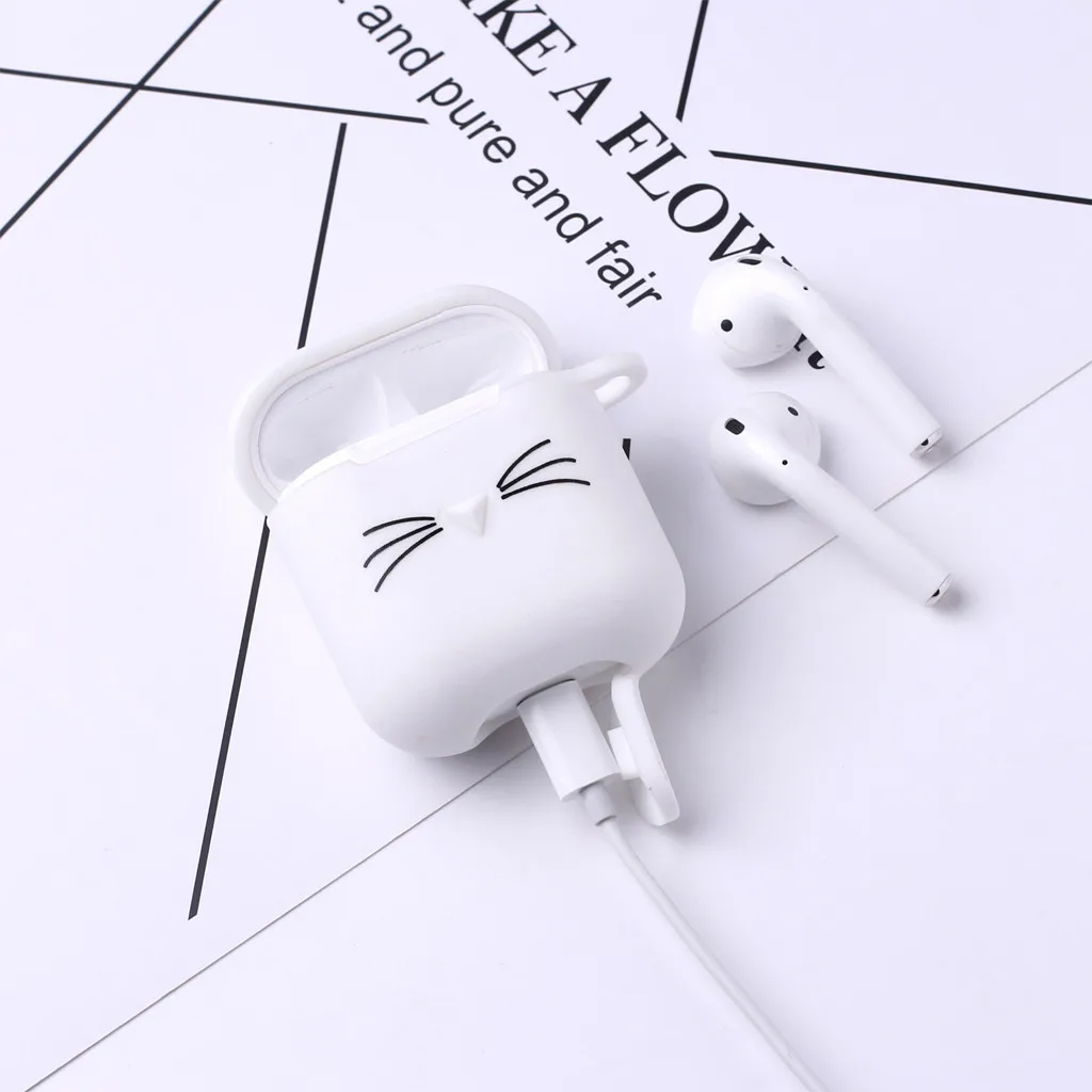 Милые 3D забавные наушники с изображением кота бороды коробка для хранения мягкий