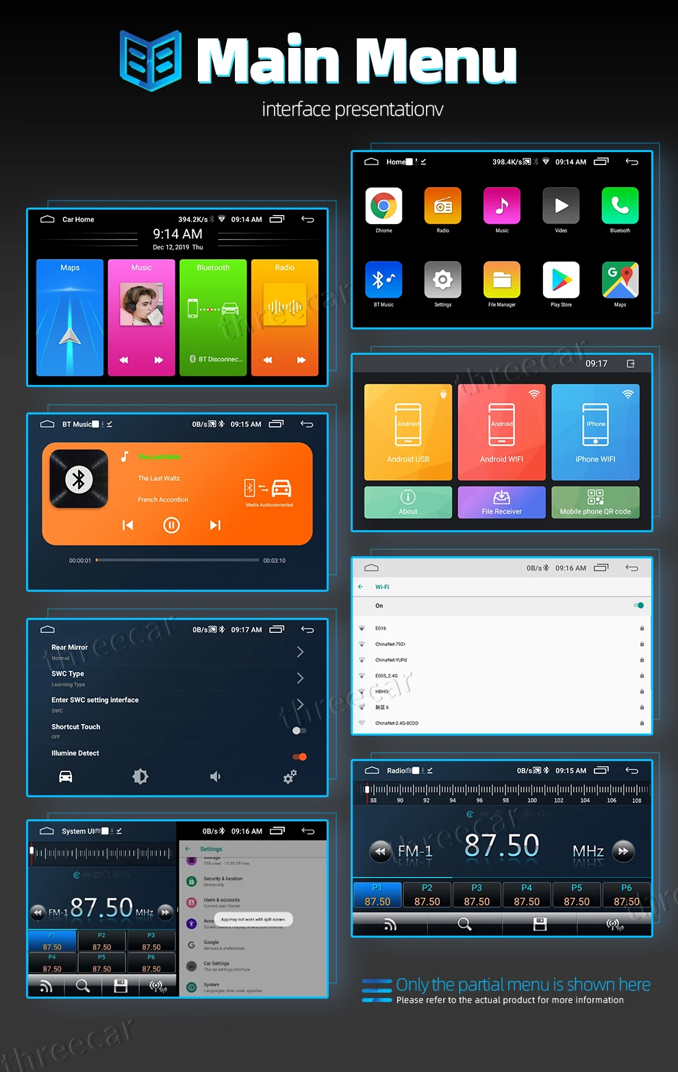 2 din android 2.5D автомобильное радио Android 8,1 универсальный автомобильный Радио плеер gps навигация wifi Bluetooth MP5 плеер Разделенный экран 1+ 16