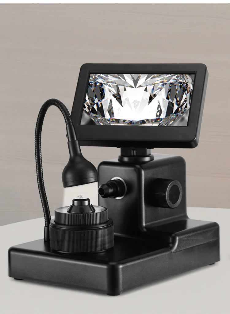 4.3Inch LCD HD Screen Diamond Girdle Code Viewer Microscope for Loose Diamond Inscription Viewer 50X-1000X