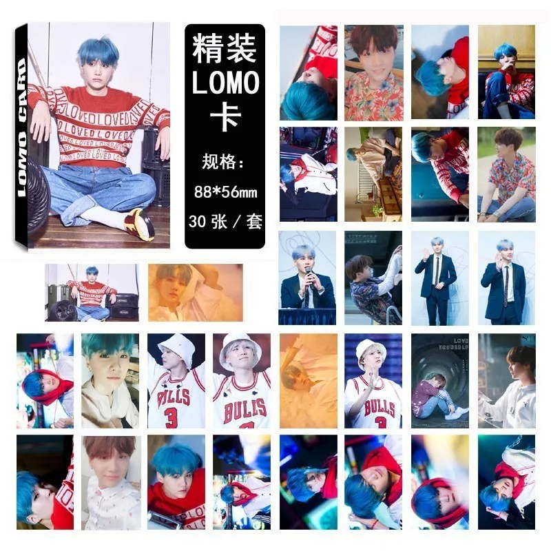 Hd 30 шт./компл. Kpop Bangtan мальчики мин Юн Ки СУГА 9 дизайн фото карты ПВХ карты самодельные Lomo карты - Цвет: my ki06 yun