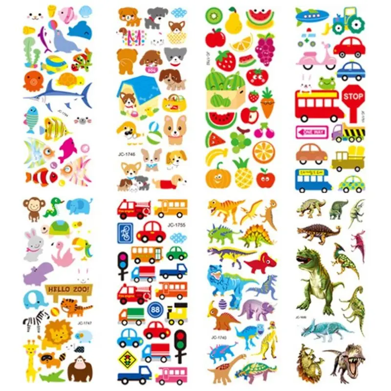 Pegatinas 3D de 20 hojas para ni&ntilde;os y beb&eacute;s, 500 + pegatinas hinchables, varios paquetes para &aacute;lbum de recortes, diario de balas, No.-3