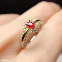 kjjeaxcmy fine jewelry 925 sterling silver inlaid natural gemstone ruby new female woman girl miss ring elegant support test
