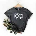 Винтажные 1991 30th на день рождения винтажный коробка подарочная рубашка для женщин размера плюс хлопок женская одежда Модная хлопковая футболка с круглым вырезом для маленьких девочек с надписью футболки гот y2k Топ