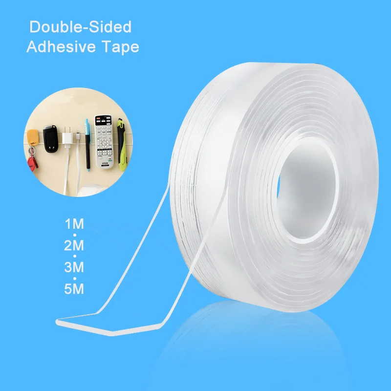 

Traceless Tape 1/2/3/5m Reusable Double-Sided Adhesive Nano Tapes Removable Sticker Washable Adhesive Loop Disks Tie Glue