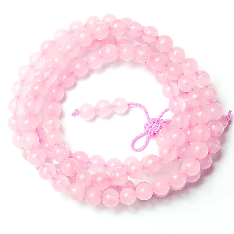

Natural Pink Quatz Crystal Stone Beads Bracelets