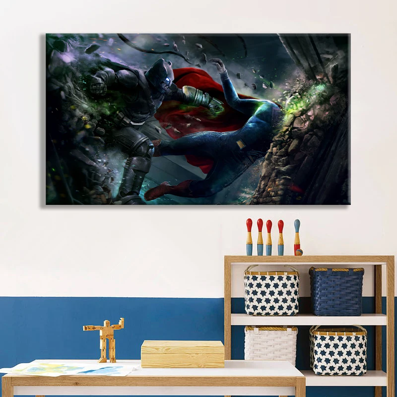 Печать искусства DC comics Лига Справедливости Супермен Бэтмен печать v Рассвет