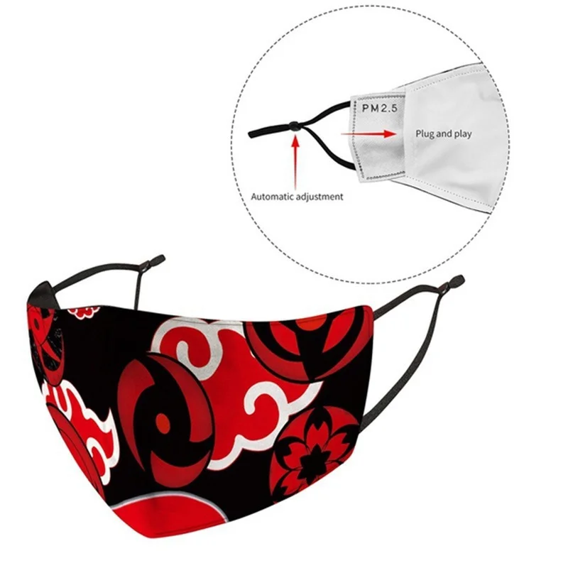 Модные маски для косплея аниме Akatsuki с принтом красных облаков подростковые