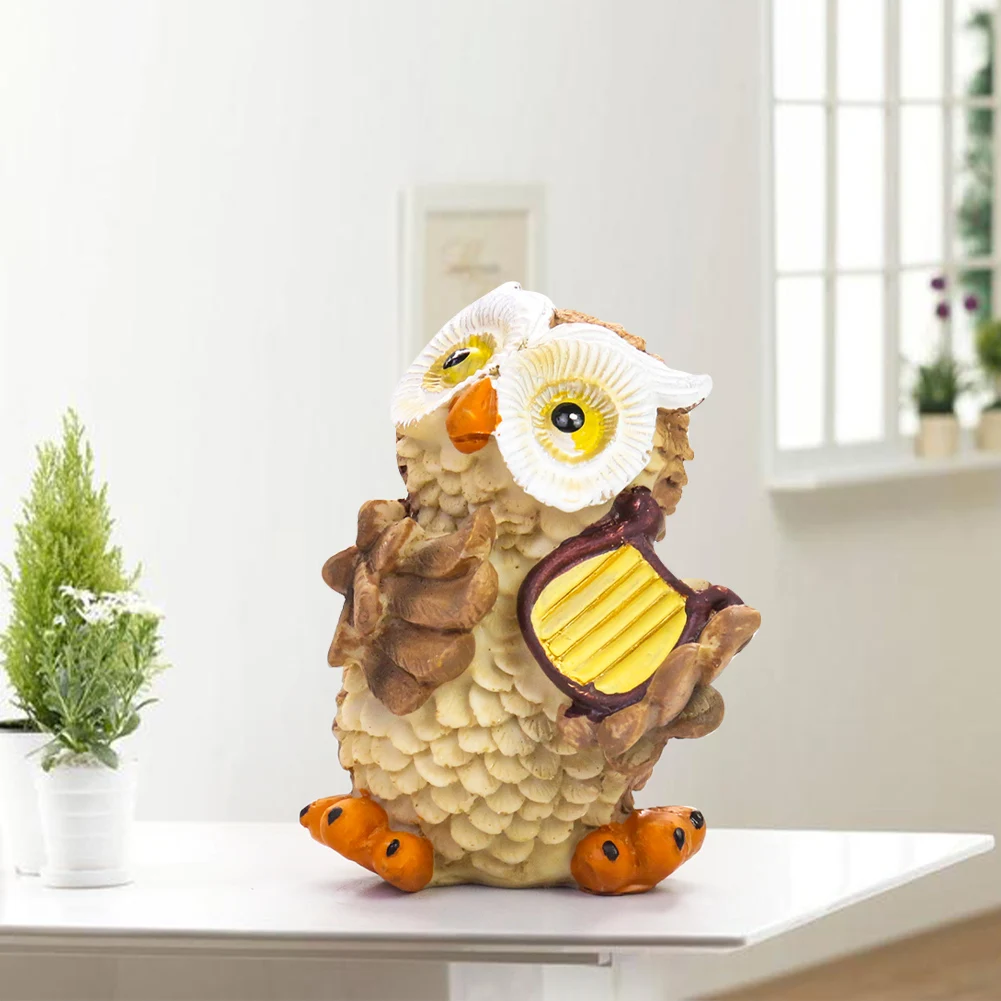 Смола музыкальная статуя Совы фигурка животных миниатюрный Сказочный садовый