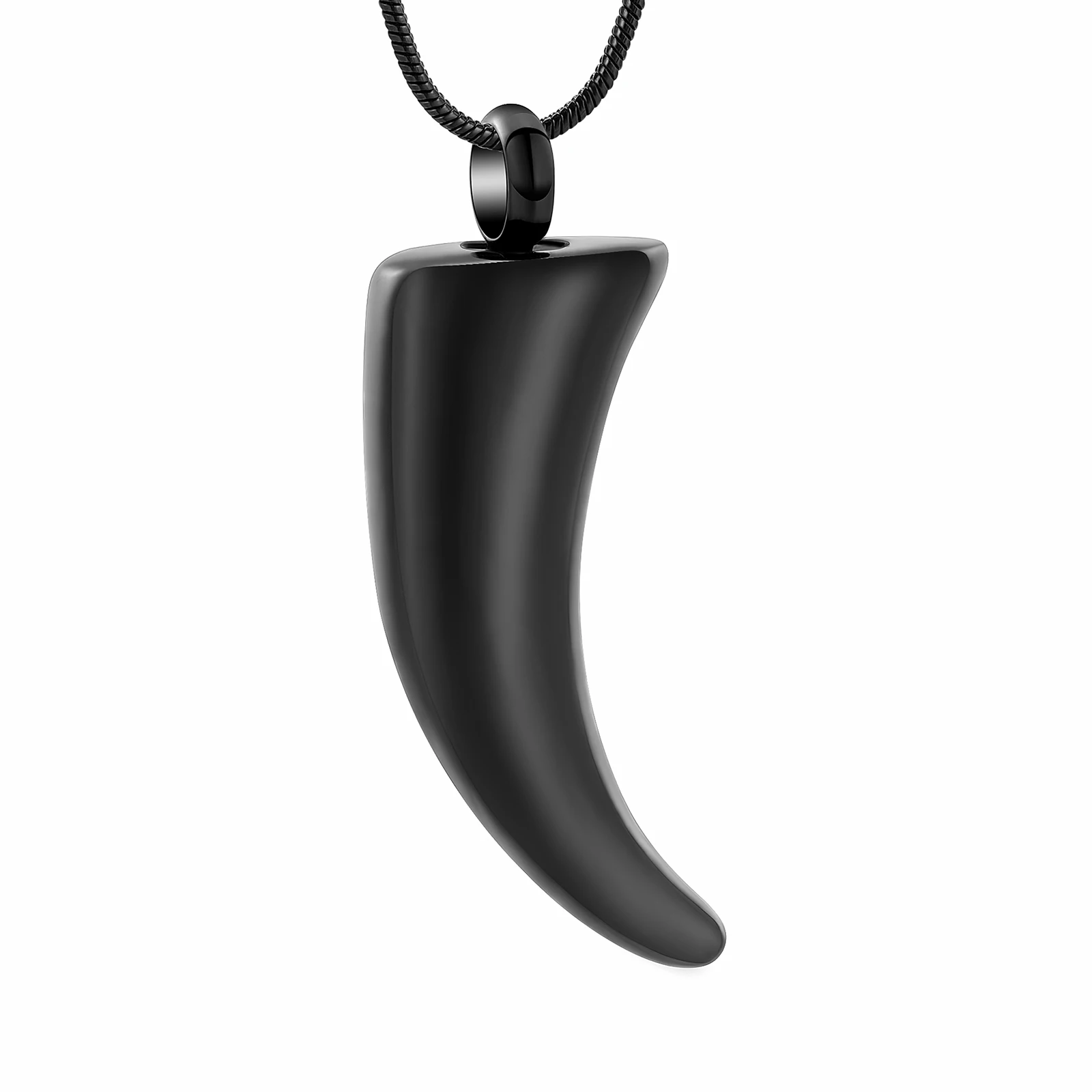 

Horn Stainless Steel Keepsake Necklace For Ashes Women Men Cremation Urn Jewelry Memorial Pendant Different Colors