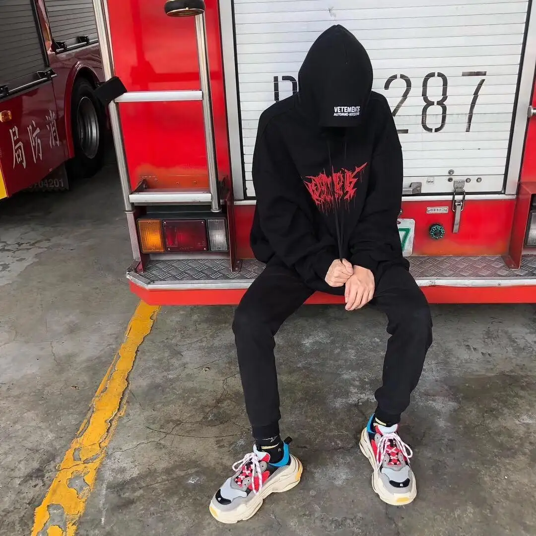 Vetements, толстовки для мужчин и женщин, 1:1, высокое качество, капля крови, надпись, вышивка, хип-хоп, kanye west, vetements, противотуманная Толстовка