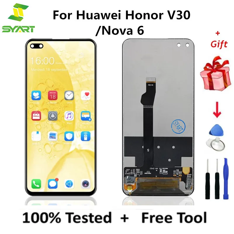 

ЖК-экран для Huawei Honor V30 Nova 6, ЖК-дисплей, сенсорный экран, дигитайзер, Honor View 30, запасные части для Huawei Nova 6, ЖК-дисплей