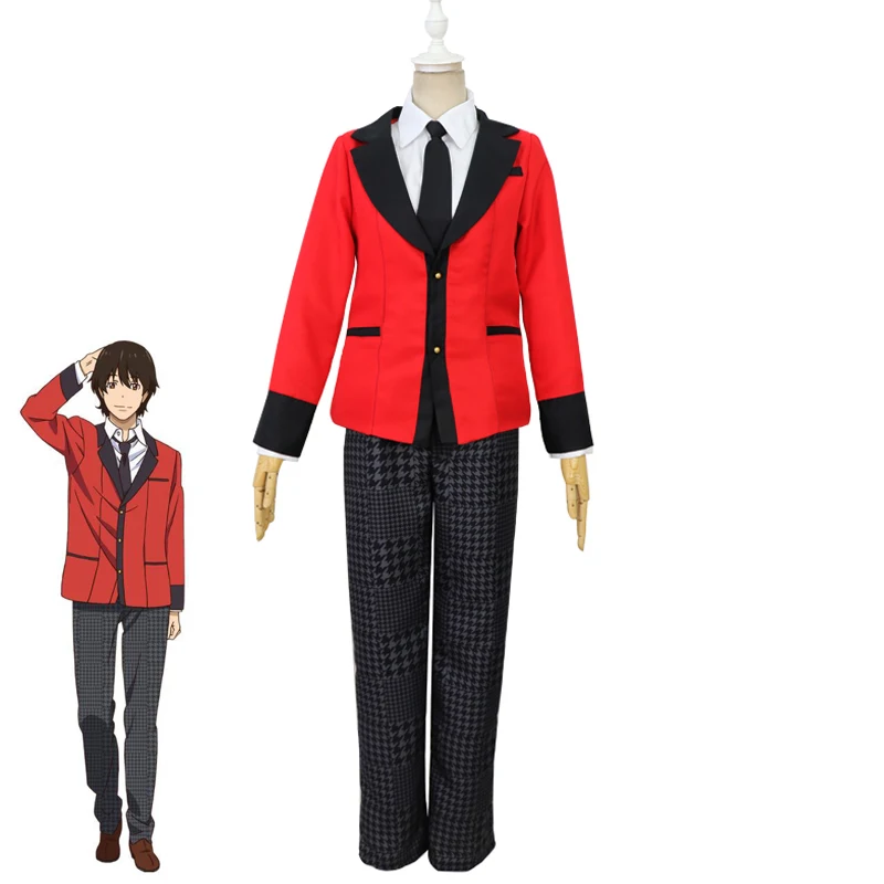 

Anime Kakegurui Male master Cosplay Costume Student Uniform Set Halloween Carnival Party Funny Clothes For Adults