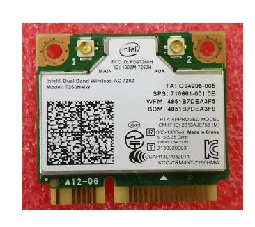 Для intel Dual Band Wireless-AC7260 7260HMW 7260AC half Mini PCIe BT4.0 беспроводная карта SPS:710661-001 для HP EliteBook840