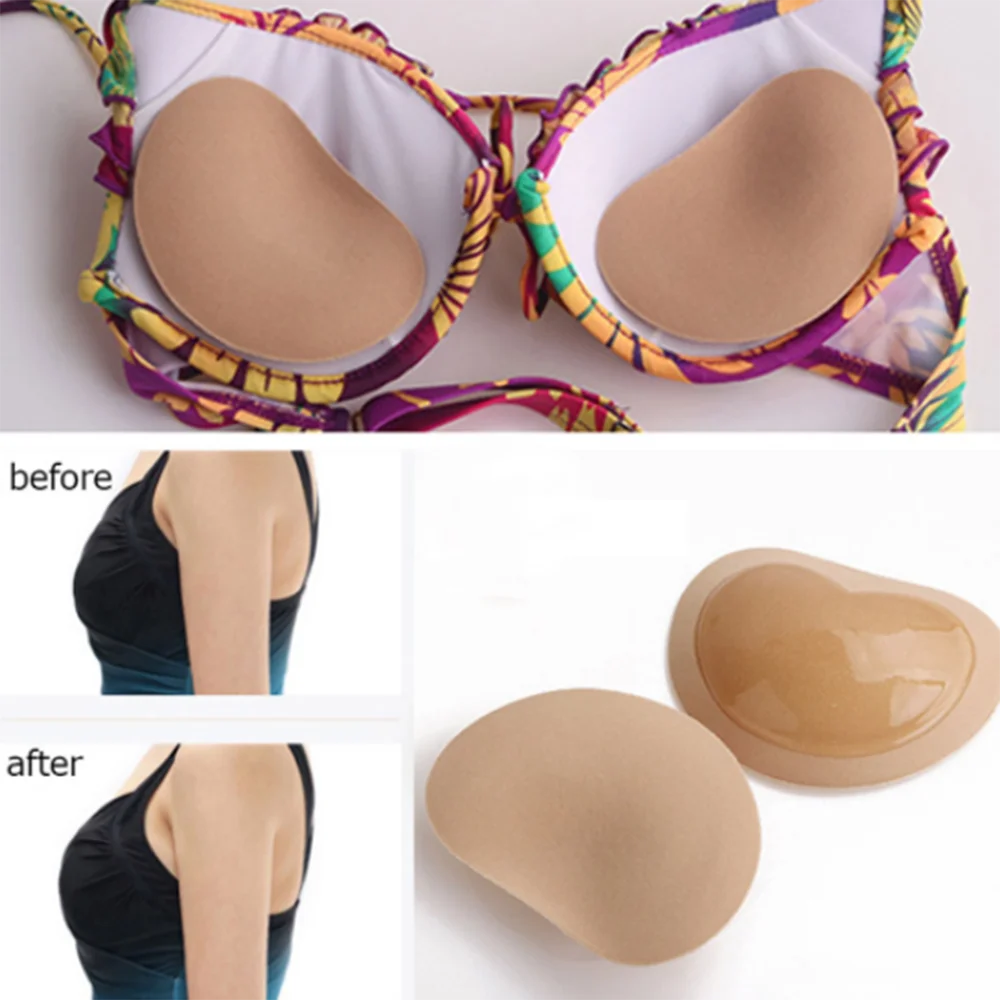 1Pair Sticky Bra Thicker Sponge Bra Pads Breast Push Up Enhancer Removeable Adding Inserts Cups Invisible Lift Up Bra for Women