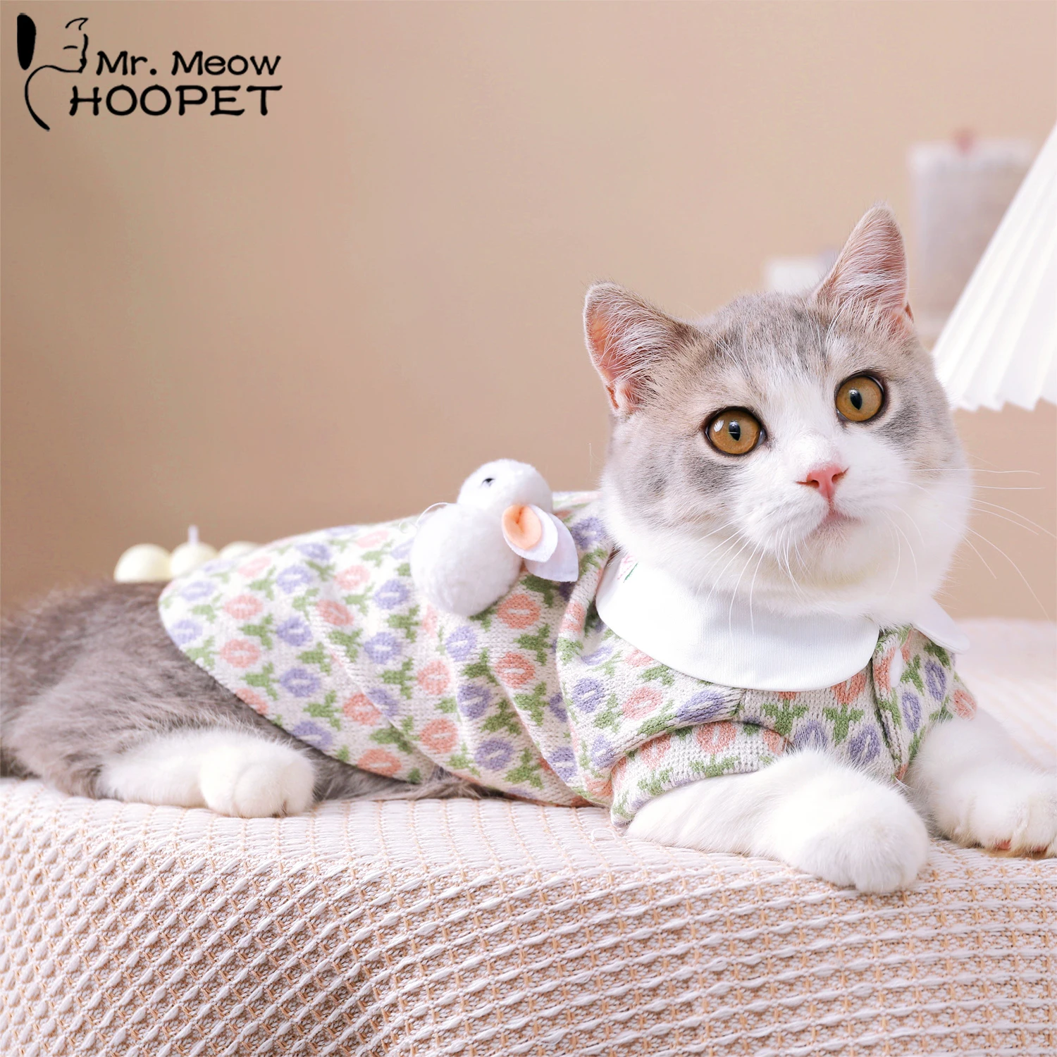 

Hoopet Winter Warm Knitted Clothing For Cats Super Soft Sphinx Cat Clothes Small Dog Clothes With Bunny Decoration Cat Suppliers