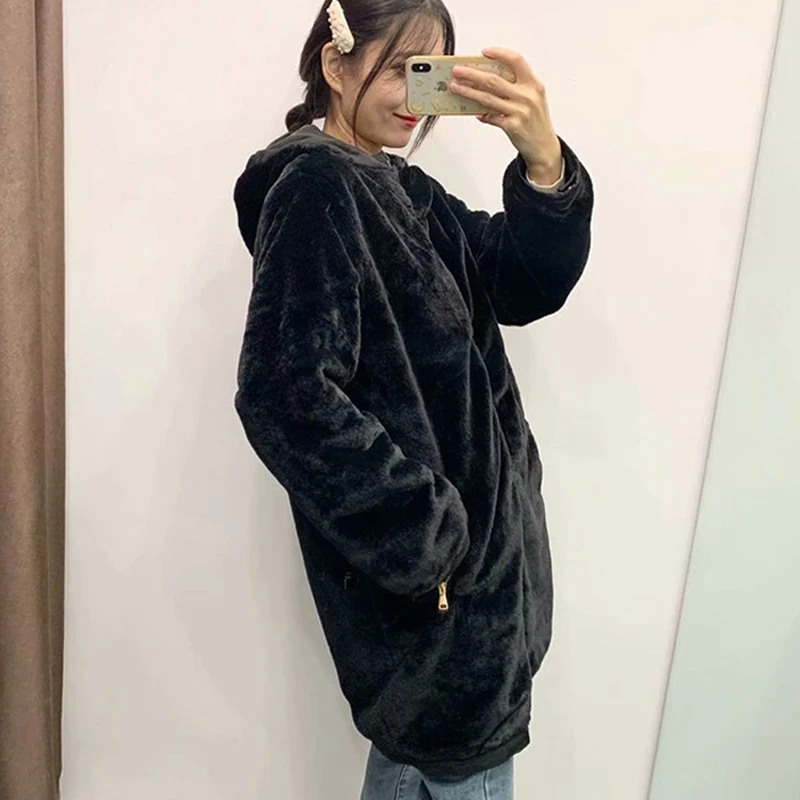 Зимняя кашемировая Толстая Двусторонняя одежда 2020 длинное пальто женская