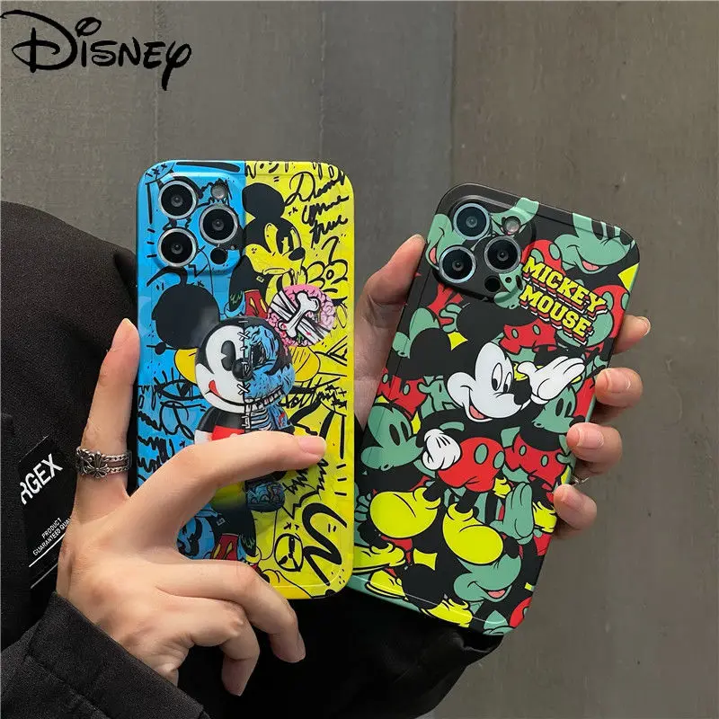 

Disney's Stylish Mickey IPhone Case 13/13Pro/13Promax/X/XR/XS/XSMAX/11/12Pro/12mini/7/8P Soft Shell High-end Mobile Phone Case