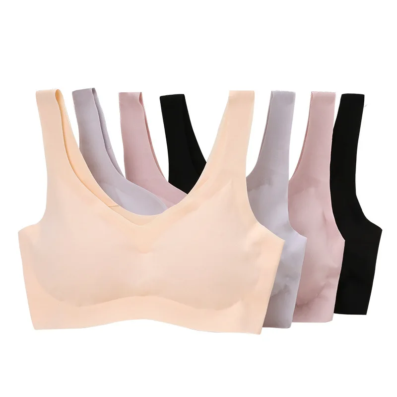 

Women's Sexy Seamless Push-Up Bras Solid Color Nylon Brassiere Soft Comfortable Padded Underwear Lingerie Wire Free Bralette