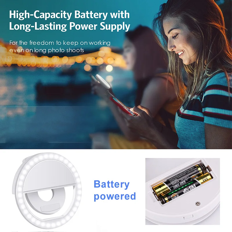 Освещение для фотосъемки портативная кольцевая лампа 3 уровня яркости